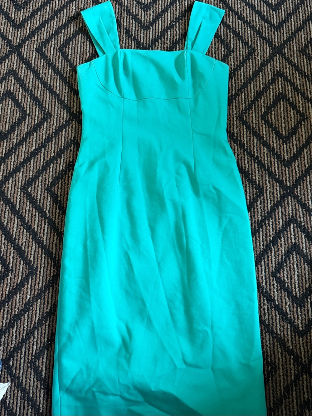 ANTONIO MELANI Turquoise Square-Neck Midi Dress